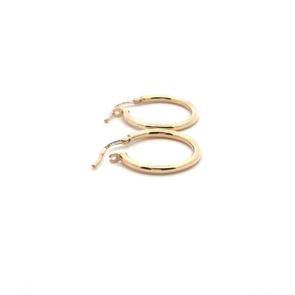 18k Gold Hoops Earrings Small - Picture 5 of 9